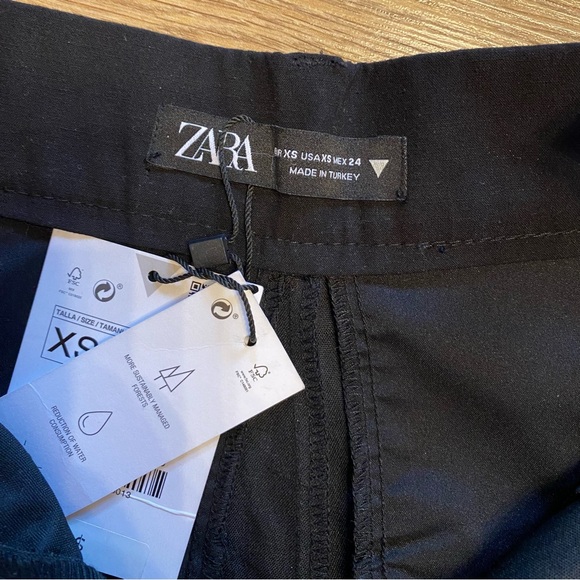 NWT Zara Linen Blend Black Shorts size XS - Picture 4 of 10